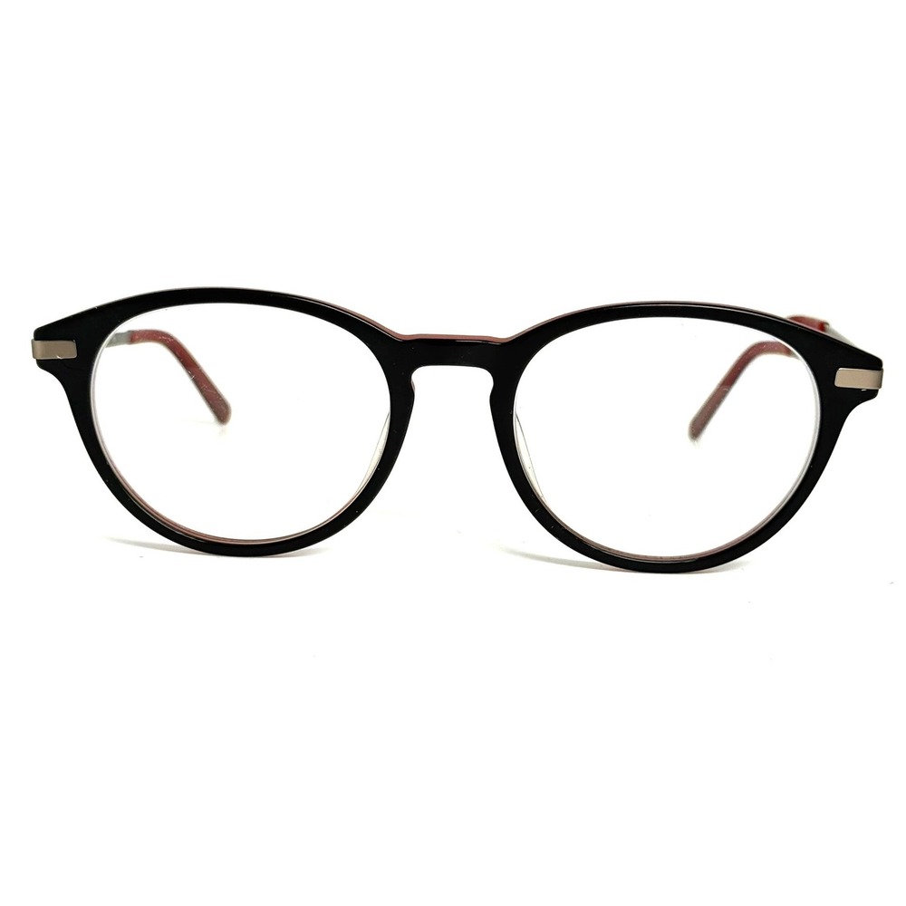 Tapout TAP 849 002 Black Red Round Eyeglass Frames 50-19-140 Mens Womens